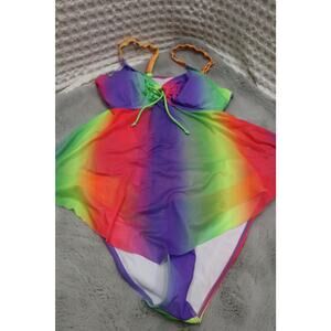 Shein rainbow size 0XL tankini set